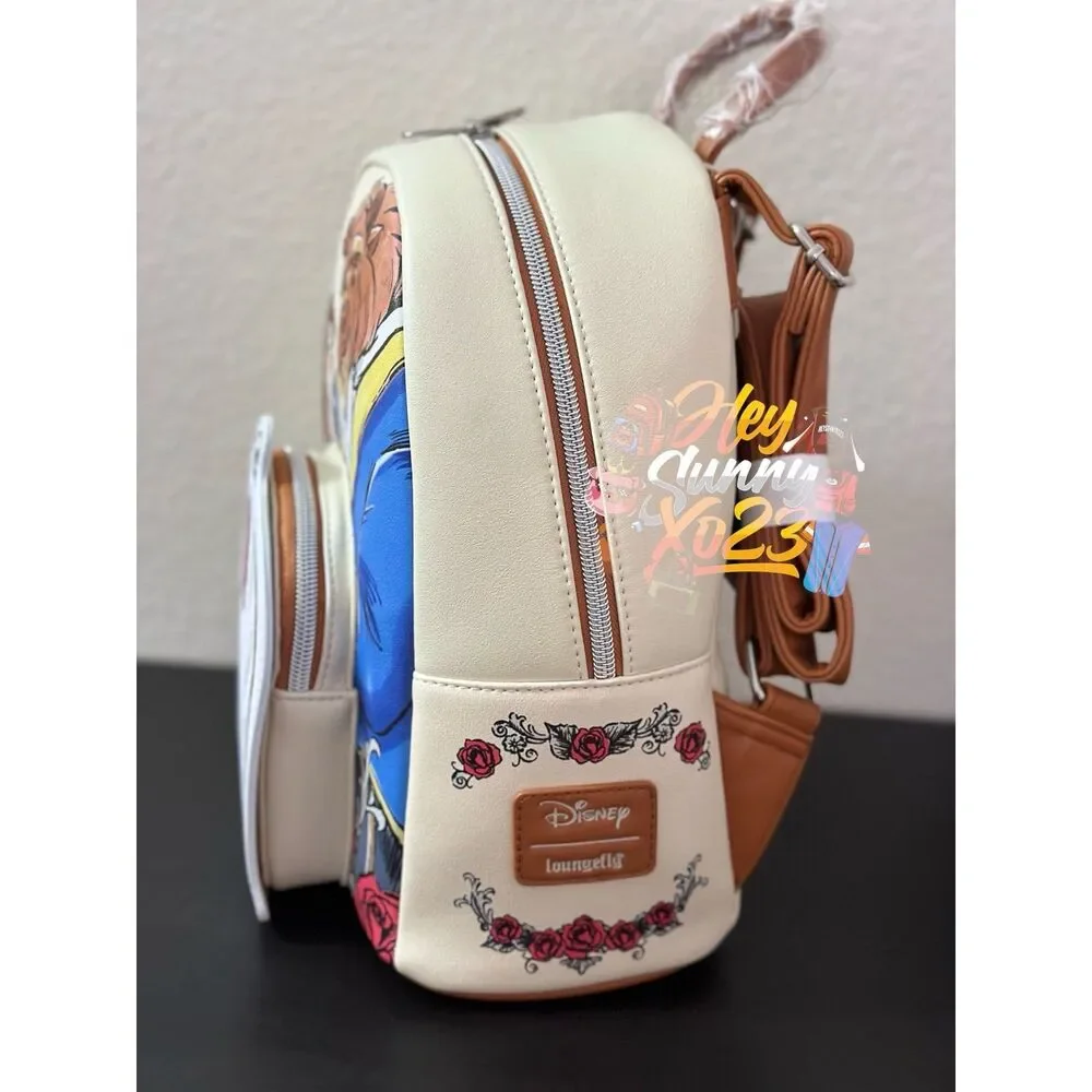 Loungefly Disney Beauty And The Beast Couple Rose Mini Backpack - Picture 2 of 4